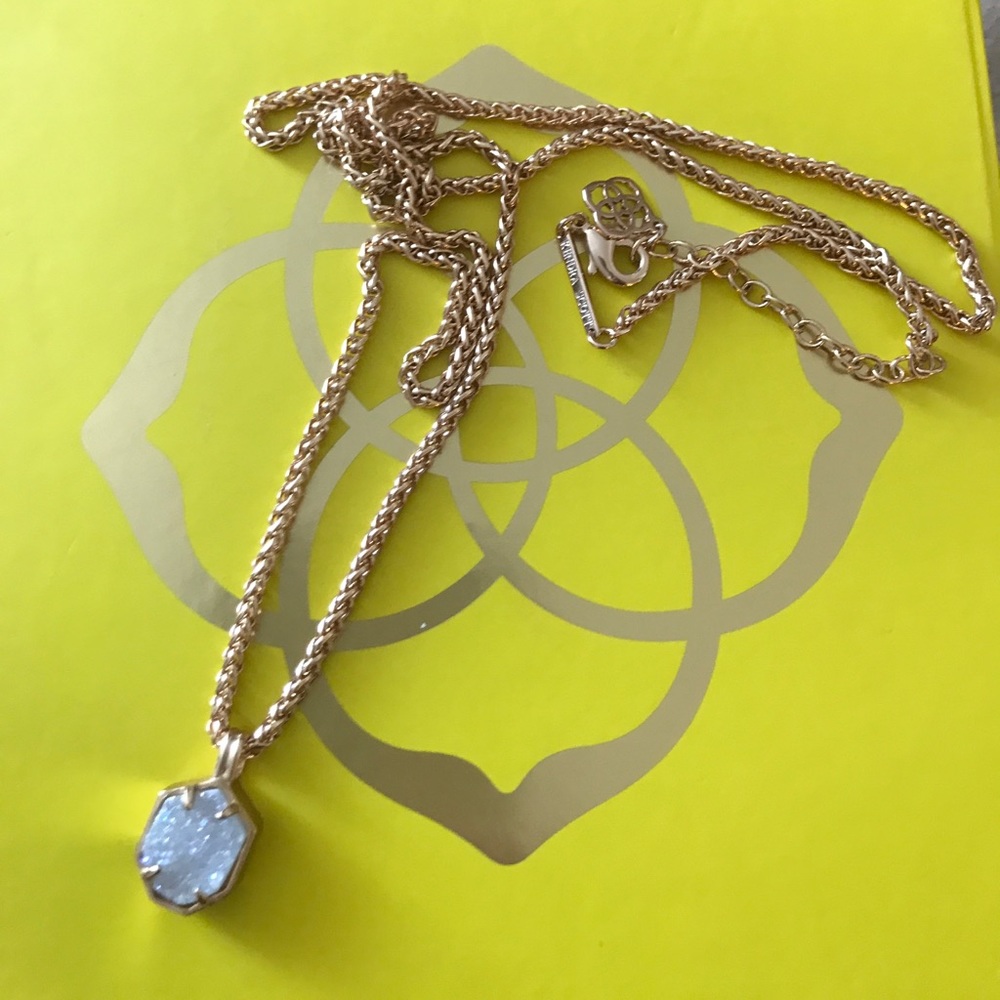 Kendra Scott teo rose gold druzy pendant